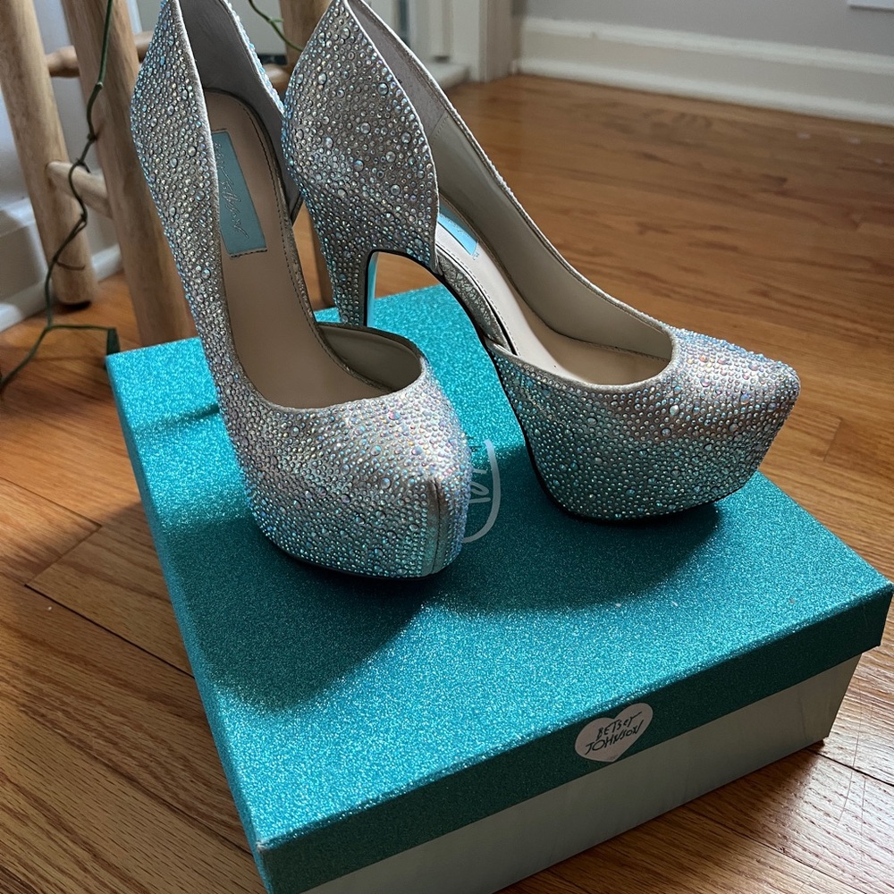 Betsey Johnson Rhinestone Platform Heels